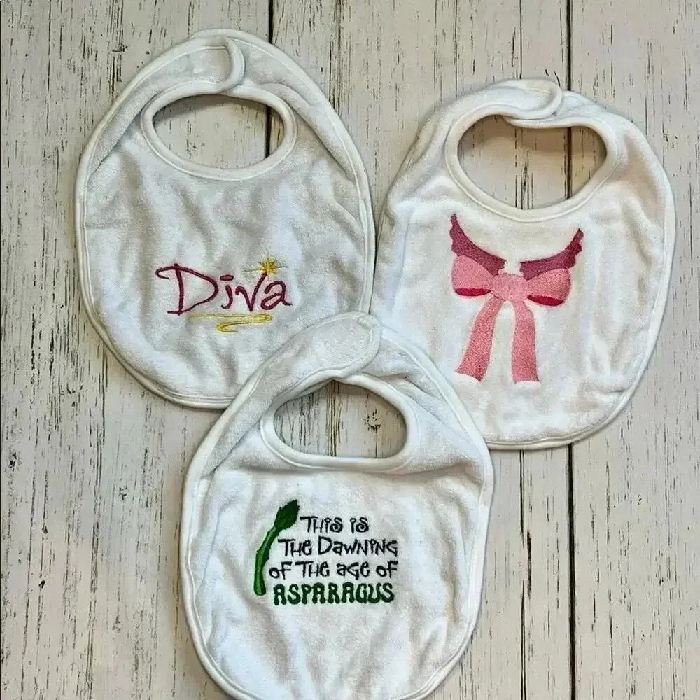 Bundle of 6 Handmade baby bibs- French terry with flannel on back